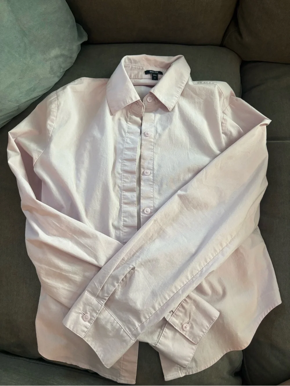 Express Pale Pink Collared Button-Down - Picture 7 of 9